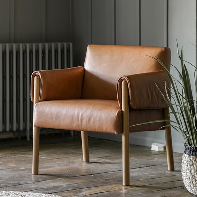 Mangrove Mid-Century Leather 2 Seater Accent Chair SO'HOME