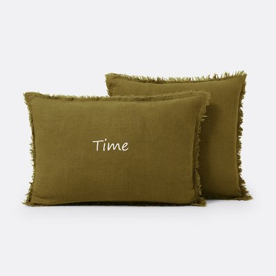 Housse coussin pur lin lavé personnalisée, Linange LA REDOUTE INTERIEURS