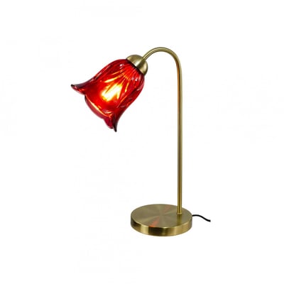 Lampe à poser en métal & verre avec un cordon textile, ARELI C-CREATION