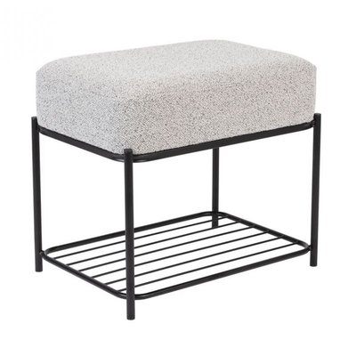 Tabouret rectangulaire Milou en tissu gris BOITE A DESIGN