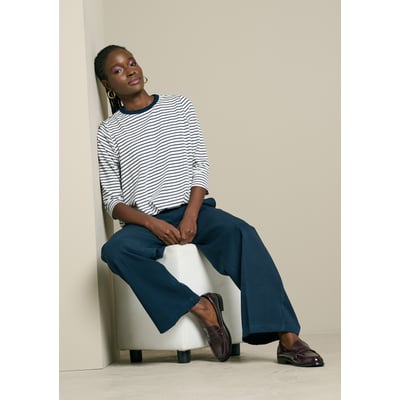 Pantalon classique coupe large en twill LOLALIZA
