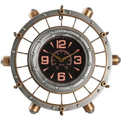 Horloge murale vintage style avion  et doré design industriel RECOLLECTION