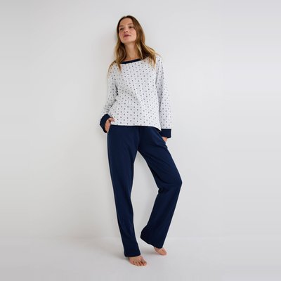 Pyjama long double face en coton BIO MONOPRIX