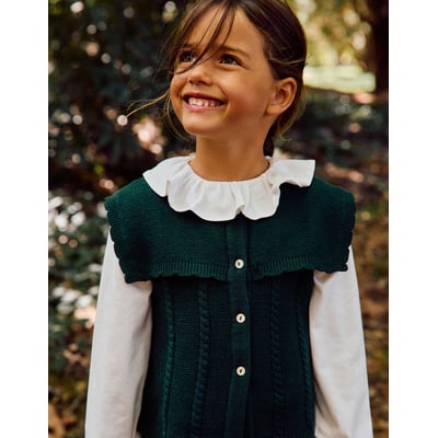 Gilet sans manches en maille avec détails torsadés B&S ZIPPY