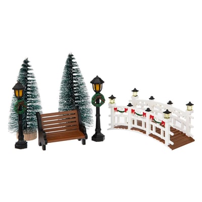 Lot de 6 accessoires déco pour village FEERIC LIGHTS & CHRISTMAS
