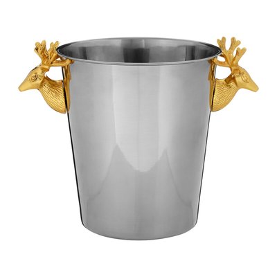Stag Head Champagne Bucket in Gold/Stainless Steel SO'HOME