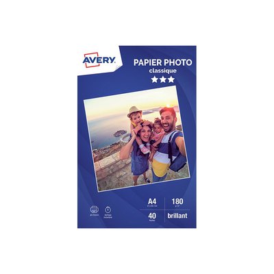 Papier photo 40 Photos brillantes A4 180g AVERY