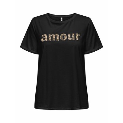 T-shirt mot amour imprimé léopard ONLY