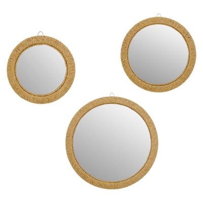 Lot de 3 miroirs ronds en corde TILIA ATMOSPHERA