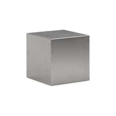Table d'appoint cube en acier brossé RECOLLECTION