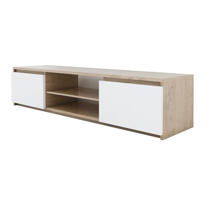 Meuble TV - Jack - Chêne et Blanc - 120 x 36 x 40 cm TOILINUX