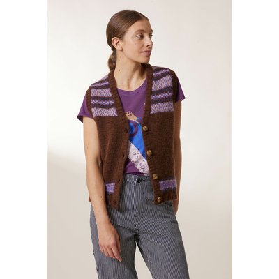 MDM Gilet In Vera Pelle Nabuk Marrone, Senza Maniche Donna, Taglia XXL, Slim Fit Con Cinturino E Fibbie
