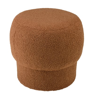 Pouf rond en tissu terracotta CASTILLE PIER IMPORT