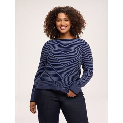 Pull à rayures avec encolure bateau FIORELLA RUBINO
