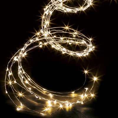 Cascade lumineuse extérieur 1m blanc chaud 200 LED + transfo FEERIC LIGHTS & CHRISTMAS