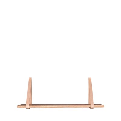 Etagère murale en bois et cuir 80x20 cm - FORNO HOUSE NORDIC