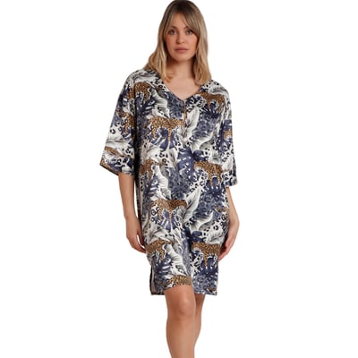Chemise de nuit manches mi-longues Luxury Leopard ADMAS