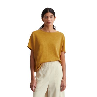 T-shirt en maille fine oversize en coton-lin-slub MARC O'POLO