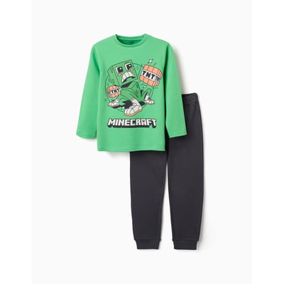 Pyjama en coton à manches longues avec imprimé Minecraft ZIPPY