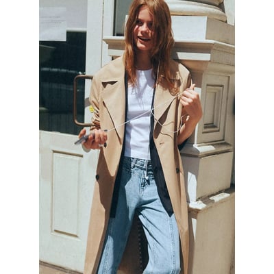 Manique coton imprimé à rayures MANGO TEEN