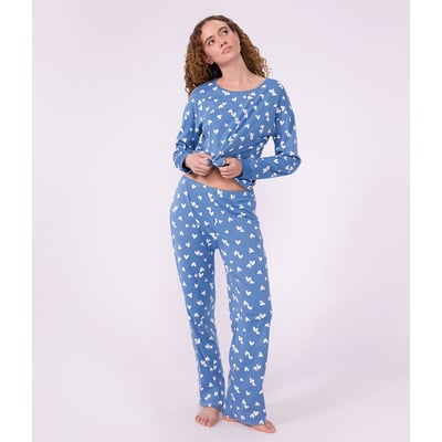 Pyjama 2 pièces, en coton, imprimé cœurs PETIT BATEAU
