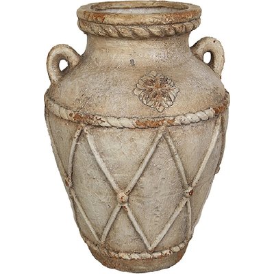 Vase décoratif  avec anses en résine effet artisanal RECOLLECTION
