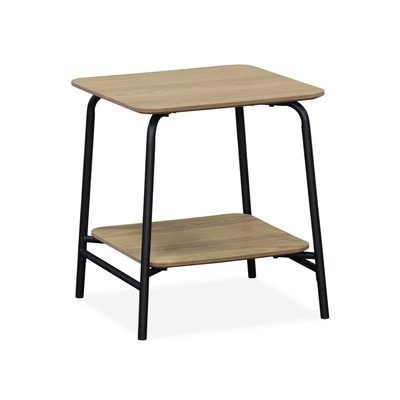 Table de chevet décor bois et acier 1 étagère SCUOLA SWEEEK