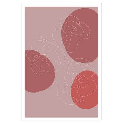 Affiche Line art et courbe rose HEXOA