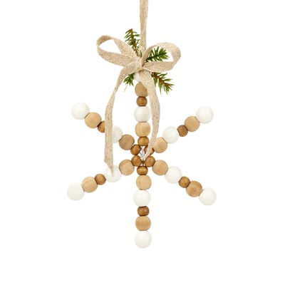 Suspension de noël décorative flocon en bois D10 SIA DECO