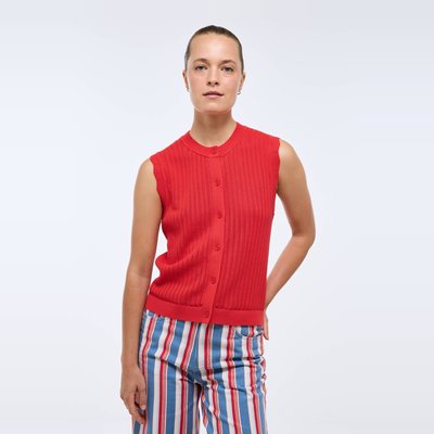 Gilet sans manche en coton lin MONOPRIX