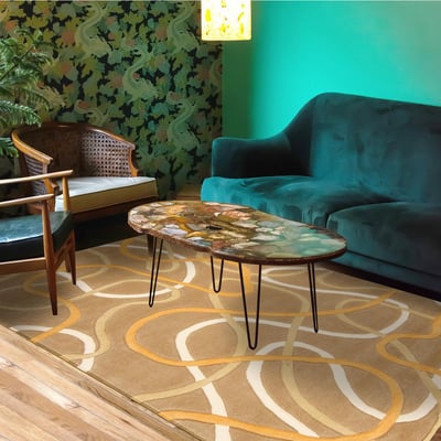 Tapis salon et chambre fait main en acrylique motif rond COMON UN AMOUR DE TAPIS