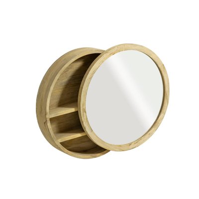 Miroir avec étagères en bois de manguier clair  JULIET MADE IN MEUBLES 