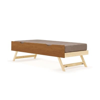 Pack avec sommier gigogne avec façade et matelas Alec Bois massif  ALEC AKITEN RETAIL