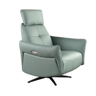 Fauteuil relax pivotant en cuir ANGEL CERDA