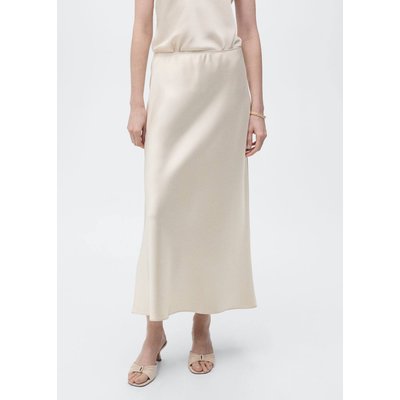 Jupe midi satinée MANGO