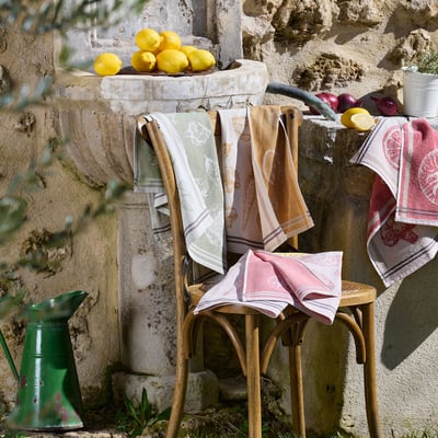 Lot de 3 torchons Au potager  - Coton jacquard TRADITION DES VOSGES