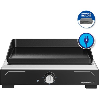 Plancha électrique 1 XD noir inox à poser, 45x30 cm + housse CAMPINGAZ