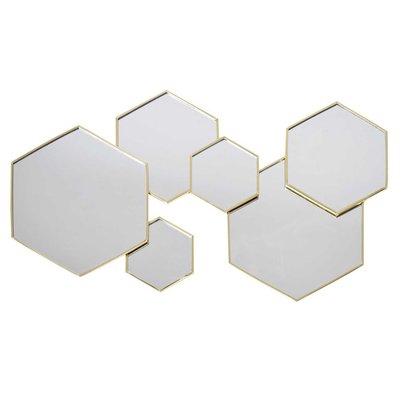Décoration murale 6 miroirs hexagonaux TOILINUX