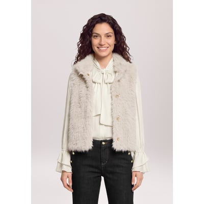 Veste imitation fourrure à poches extérieures CARTOON