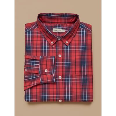 Chemise popeline carreaux  - coupe contemporaine CYRILLUS