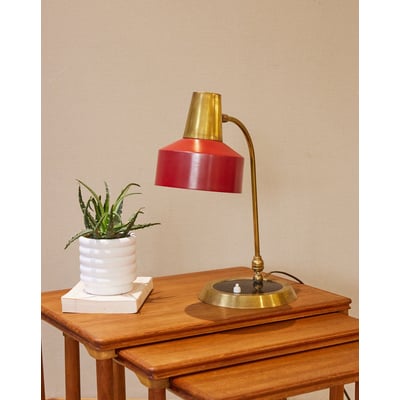 Lampe à poser Mid-century en laiton Julia N°1060 - Bon état DEBONGOUT