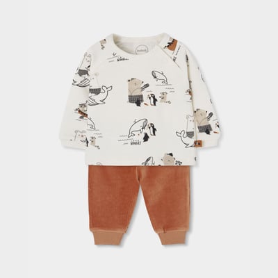 Ensemble bébé garçon maille imprimé animaux BOBOLI