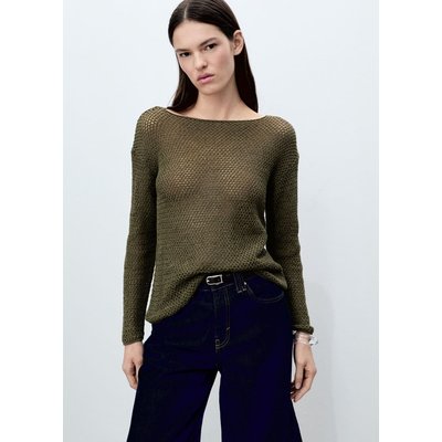 Pull col bateau en maille ajourée MANGO