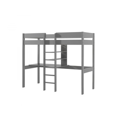 Lit Mezzanine Gris avec Bureau 90x200 VIPACK