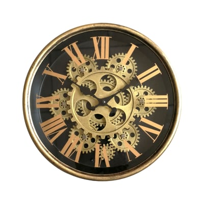 Horloge métal mécanismes 25x6x25cm EMDE