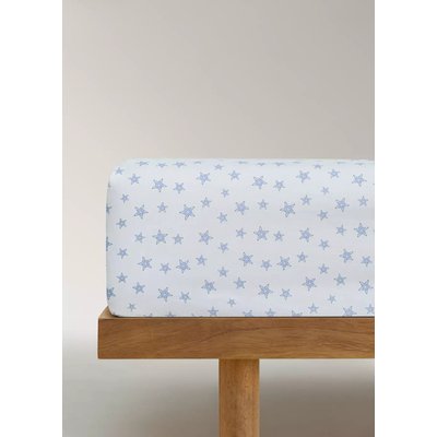 Drap-housse enfant percale de coton imprimé étoiles Lit 90 cm MANGO HOME