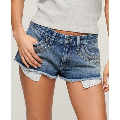 Short en denim orné de strass SUPERDRY