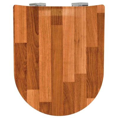 Abattant Double OLFA Déclipsable "Bois de Cerisier" HOME MAISON