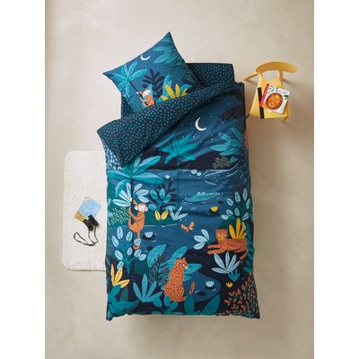 Parure housse de couette + taie d'oreiller enfant JUNGLE NIGHT Oeko-Tex® VERTBAUDET