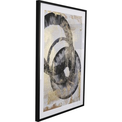 tableau abstrait peinture métallique  et  avec cadre élégant RECOLLECTION